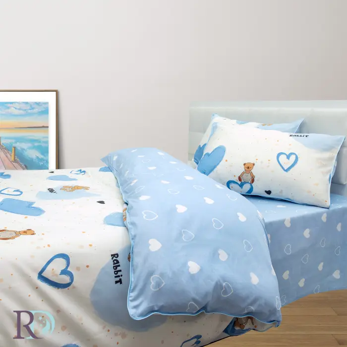 Set de lenjerie de pat pentru copii Inimi albastre - 1913 - Set de lenjerie de pat pentru copii Inimi albastre - 1913