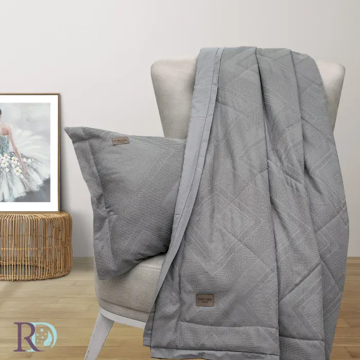 Set husă pilotă cu fețe de pernă Moreni gri - 1950 - Set husă pilotă cu fețe de pernă Moreni gri - 1950