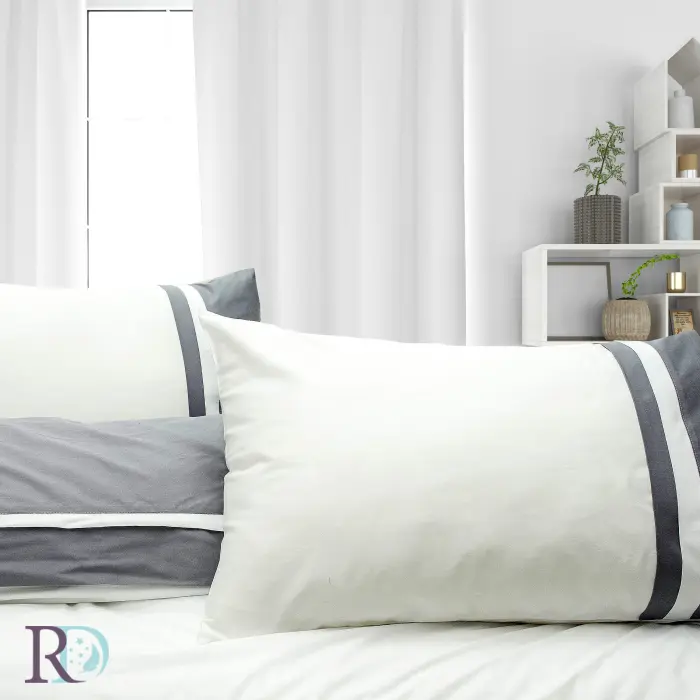 Set de lenjerie de pat din satin de bumbac, alb și gri - 1947 - Set de lenjerie de pat din satin de bumbac, alb și gri - 1947