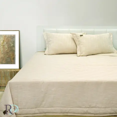 Set husă pilotă cu fețe de pernă Moreni ecru - Set husă pilotă cu fețe de pernă Moreni ecru