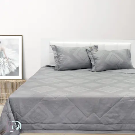 Set husă pilotă cu fețe de pernă Moreni gri - Set husă pilotă cu fețe de pernă Moreni gri