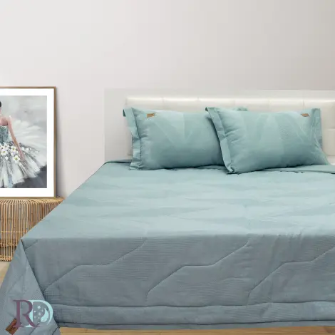 Set husă pilotă cu fețe de pernă Moreni verde - Set husă pilotă cu fețe de pernă Moreni verde