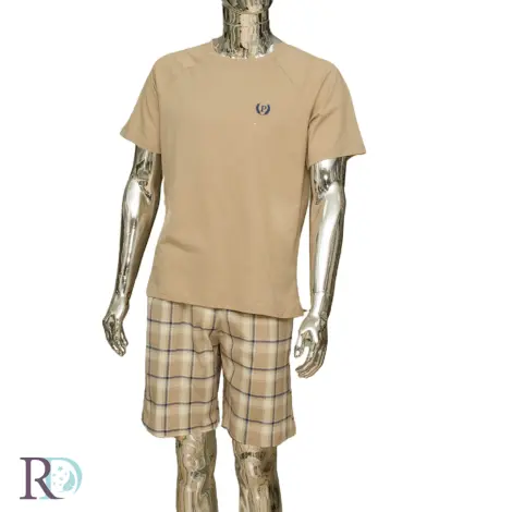 Мъжка лятна пижама Део бежово